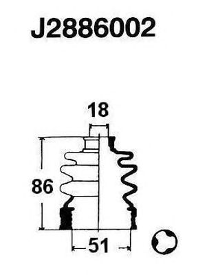 Комплект пыльника ШРУСа NIPPARTS J2886002