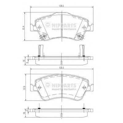 Тормозные колодки NIPPARTS J3602124