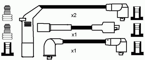 Комплект высоковольтных проводов NGK RCDW304