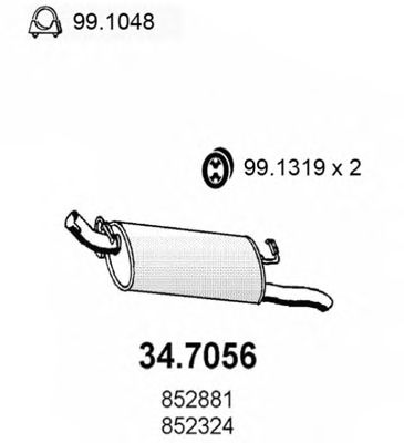 Глушитель ASSO 34.7056