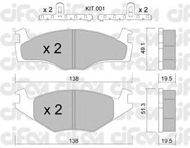 Тормозные колодки CIFAM 822-045-1K