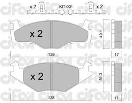 Тормозные колодки CIFAM 822-045-2K