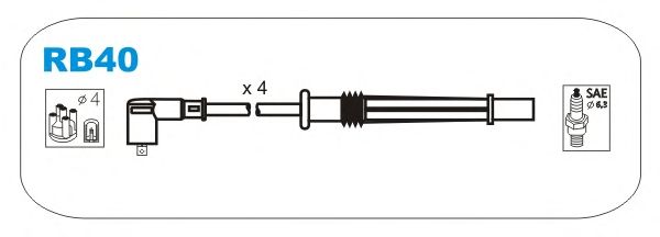 Комплект высоковольтных проводов JANMOR RB40
