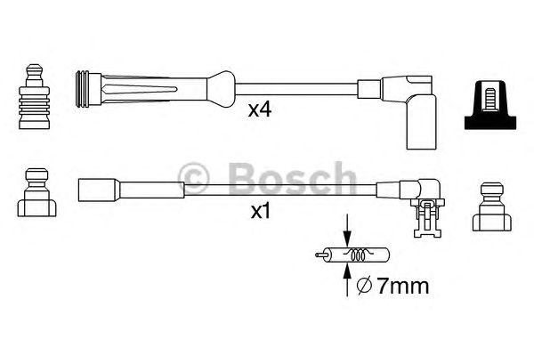 Комплект высоковольтных проводов BOSCH 0 986 357 250