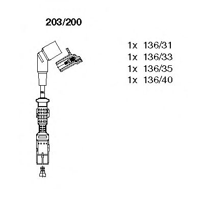 Комплект высоковольтных проводов BREMI 203/200