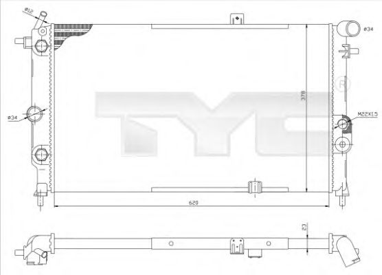 Радиатор, охлаждение двигателя TYC 725-0001-R