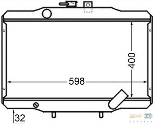 Радиатор, охлаждение двигателя HELLA 8MK 376 705-741