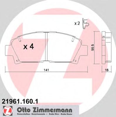 Тормозные колодки ZIMMERMANN 21961.160.1