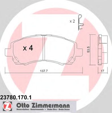 Тормозные колодки ZIMMERMANN 23780.170.1