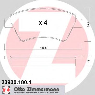 Тормозные колодки ZIMMERMANN 23930.180.1