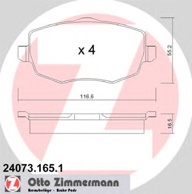 Тормозные колодки ZIMMERMANN 24073.165.1