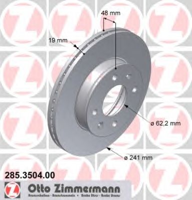 Гальмівний диск ZIMMERMANN 285.3504.00