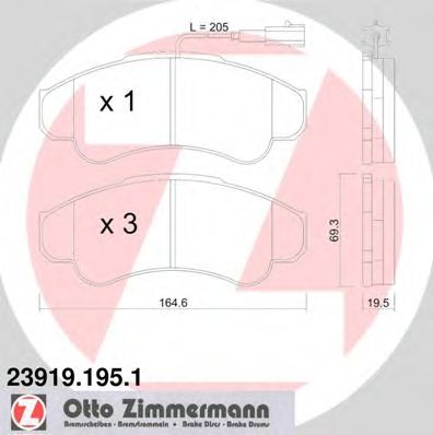 Тормозные колодки ZIMMERMANN 23919.195.1