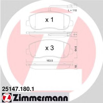 Тормозные колодки ZIMMERMANN 25147.180.1