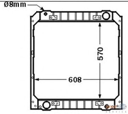 Радиатор, охлаждение двигателя HELLA 8MK 376 717-561