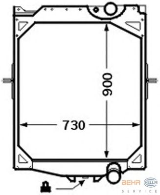 Радиатор, охлаждение двигателя HELLA 8MK 376 726-551
