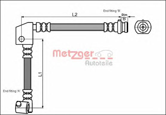Тормозной шланг METZGER 4114737