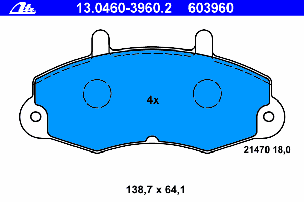 Тормозные колодки ATE 13.0460-3960.2