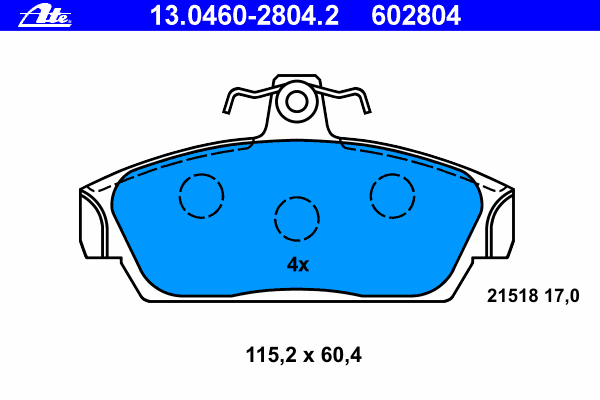 Тормозные колодки ATE 13.0460-2804.2