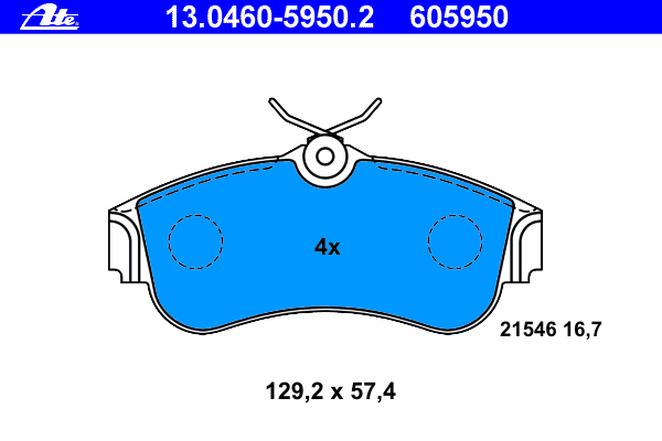 Тормозные колодки ATE 13.0460-5950.2