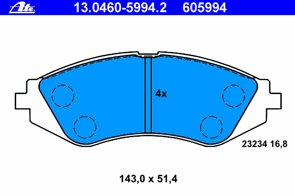 Тормозные колодки ATE 13.0460-5994.2