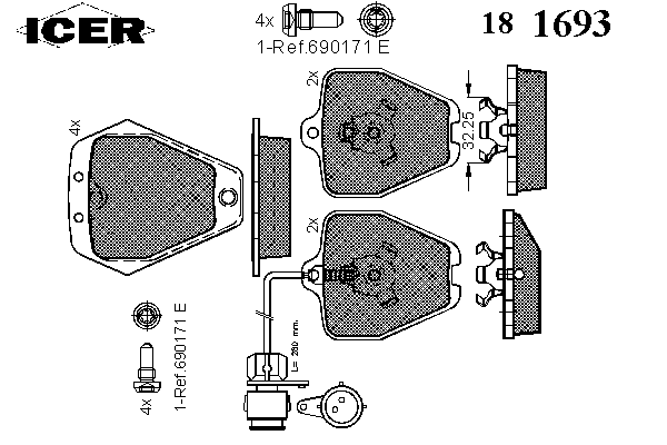 Тормозные колодки ICER 181693