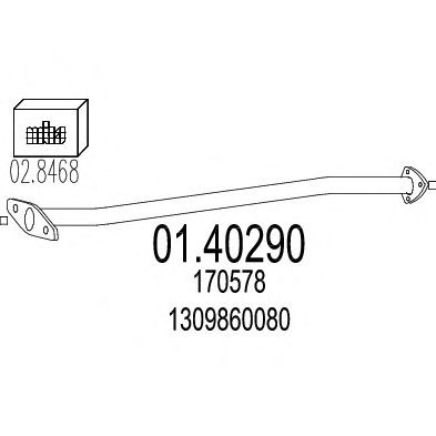 Труба выхлопного газа MTS 01.40290