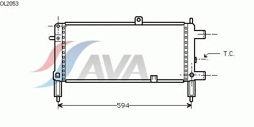 Радиатор, охлаждение двигателя AVA QUALITY COOLING OL2053