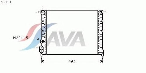 Радіатор, охолодження двигуна AVA QUALITY COOLING RT2118