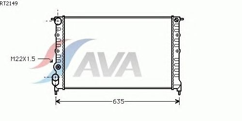 Радиатор, охлаждение двигателя AVA QUALITY COOLING RT2149