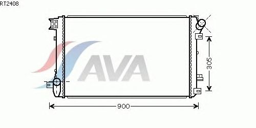 Радіатор, охолодження двигуна AVA QUALITY COOLING RT2408