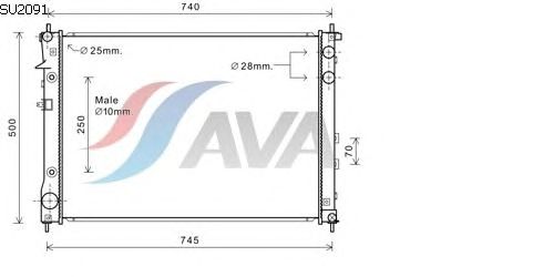 Радиатор, охлаждение двигателя AVA QUALITY COOLING SU2091