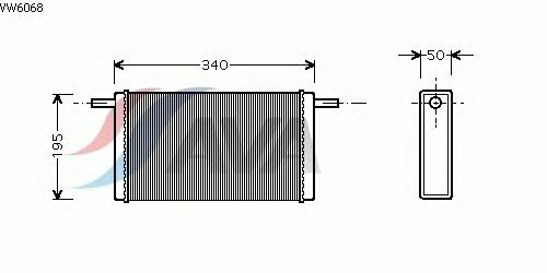 Радиатор отопителя AVA QUALITY COOLING VW6068