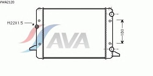 Радиатор, охлаждение двигателя AVA QUALITY COOLING VWA2120