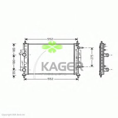Радиатор, охлаждение двигателя KAGER 31-1830
