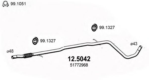 Труба выхлопного газа ASSO 12.5042