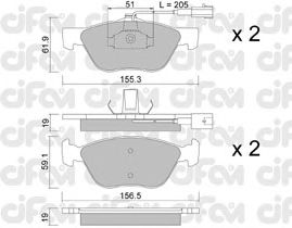 Тормозные колодки CIFAM 822-083-1