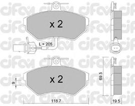 Тормозные колодки CIFAM 822-215-2