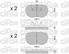 Тормозные колодки CIFAM 822-336-0