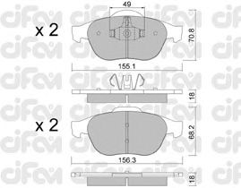 Тормозные колодки CIFAM 822-336-2
