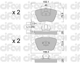 Тормозные колодки CIFAM 822-549-1