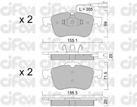 Тормозные колодки CIFAM 822-703-0