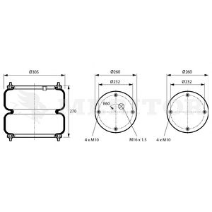 Пневмоподушка подвески MERITOR MLF8191
