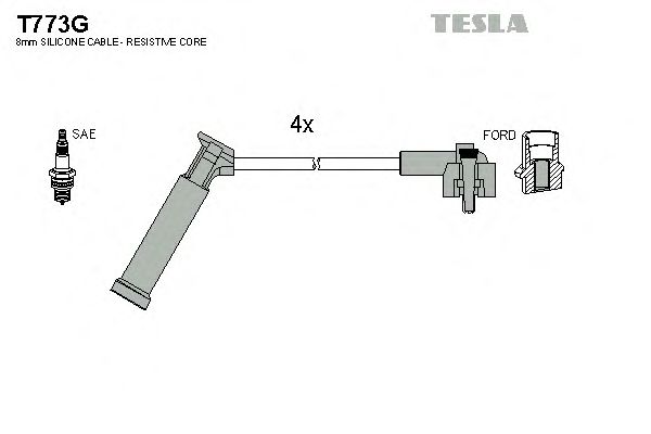 Комплект высоковольтных проводов TESLA T773G
