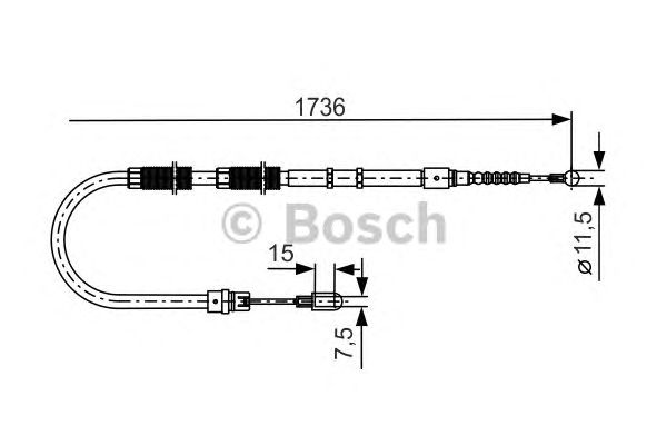 Трос ручника BOSCH 1 987 477 257