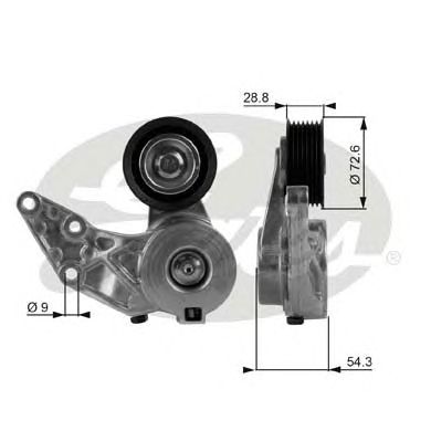 Натяжной ролик поликлинового ремня GATES T38208