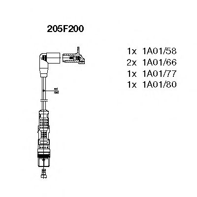 Комплект високовольтних проводів BREMI 205F200