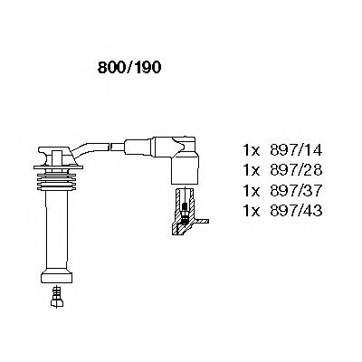 Комплект высоковольтных проводов BREMI 800/190