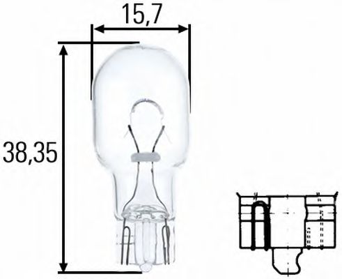 Лампа накаливания HELLA 8GA 008 246-001 (фонарь указателя поворота, фара заднего хода, стояночный / габаритный огонь)