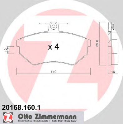 Тормозные колодки ZIMMERMANN 20168.160.1